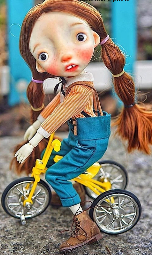 Malisa doll 11.5' with faceup eyes short ginger long wig as photos - Image 2