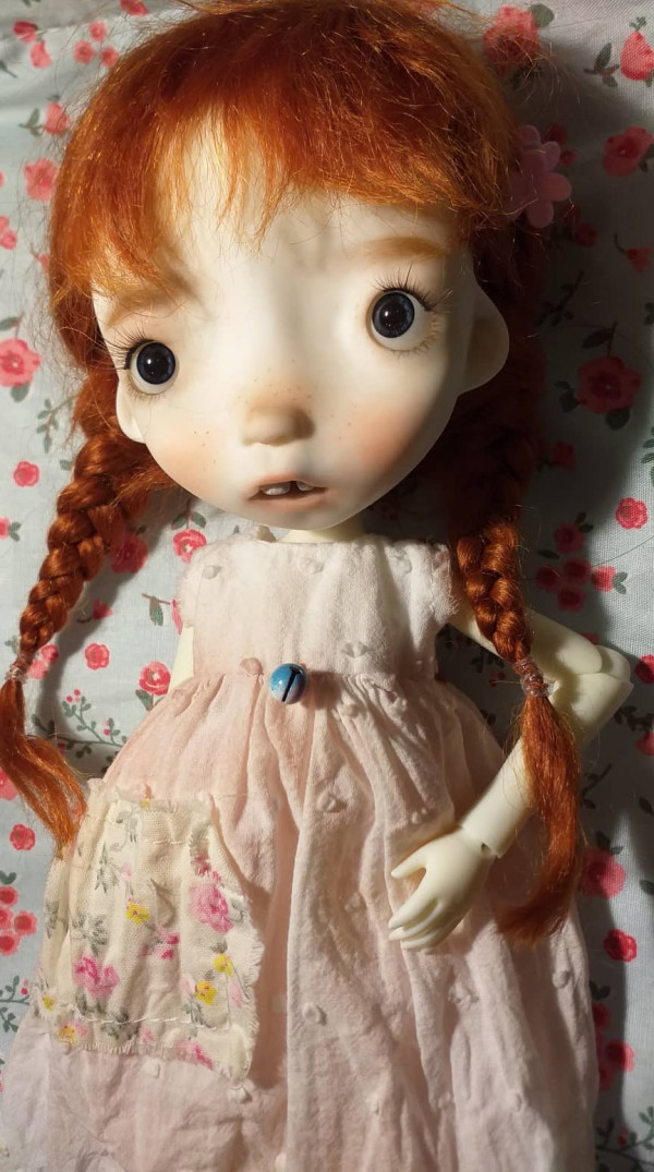 Malisa doll 11.5' with faceup eyes red hair tails wig and outfits