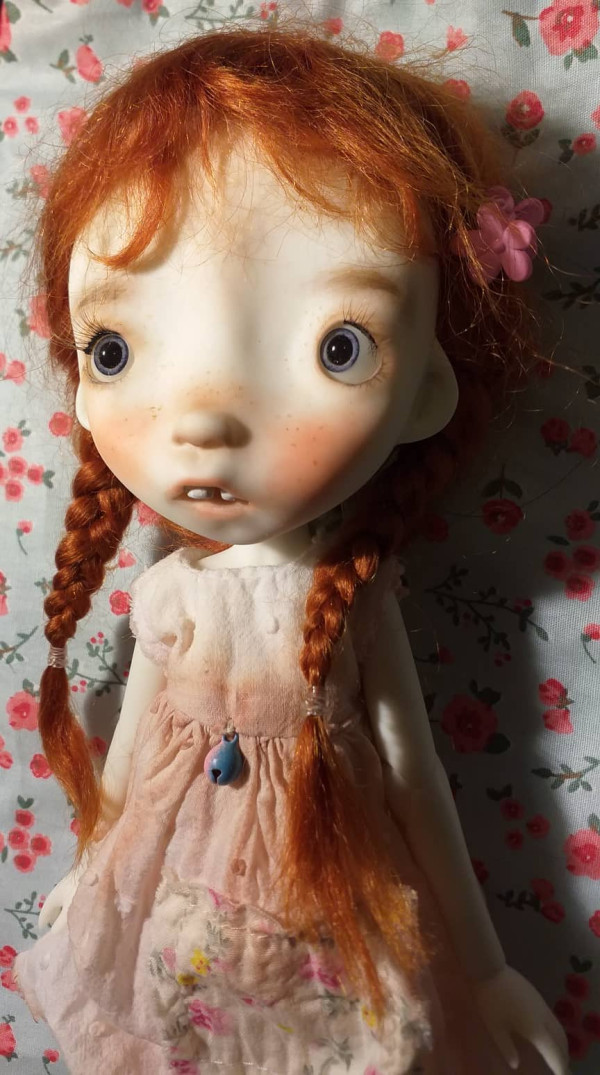 Malisa doll 11.5' with faceup eyes red hair tails wig and outfits - Image 5