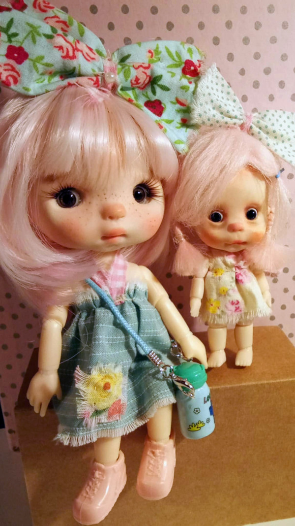 The Jesi tiny girl OOAK,resin handmade 3.5' doll and outfits - Image 5