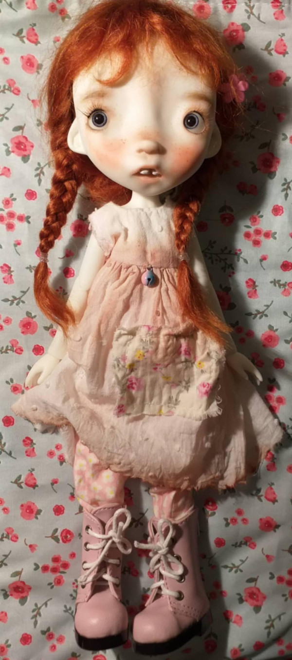 Malisa doll 11.5' with faceup eyes red hair tails wig and outfits - Image 2