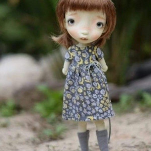 Malisa doll 11.5' with faceup eyes short Brown soft wig as photos
