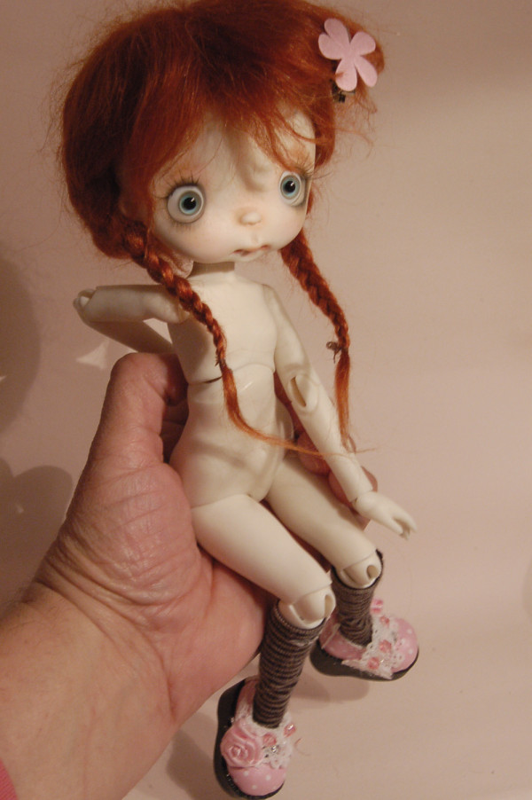 Hypate doll 11.5' with faceup eyes red hair tails wig - Image 4