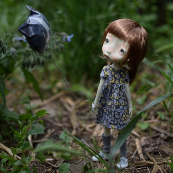 Malisa doll 11.5' with faceup eyes short Brown soft wig as photos - Image 2