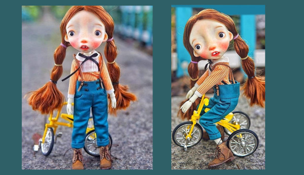 Malisa doll 11.5' with faceup eyes short ginger long wig as photos - Image 4