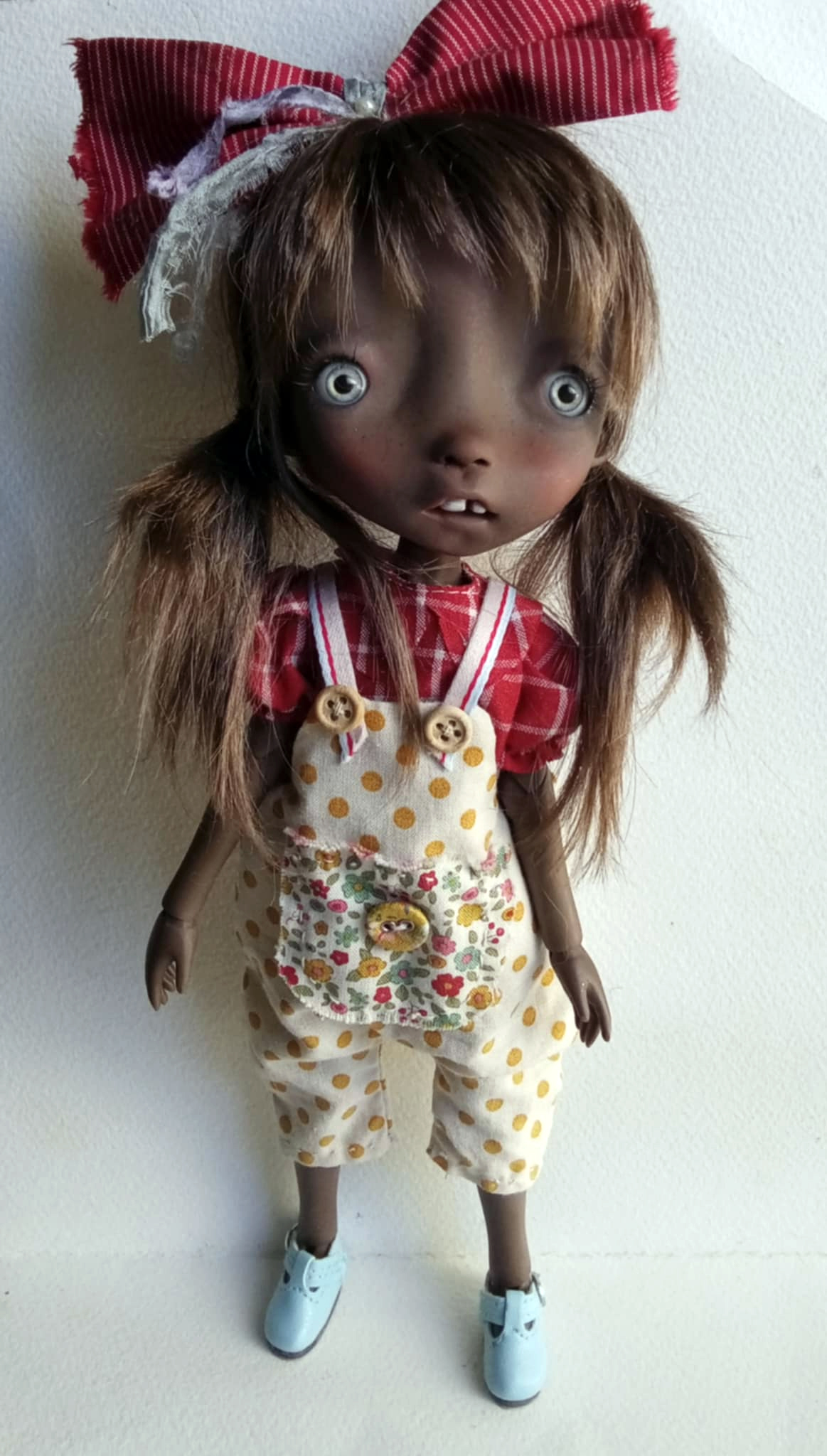 Malisa tan color doll 11.5' with faceup eyes Brown tails wig as photos - Image 5