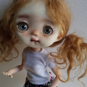 Tutu blonde hair,Ppinklings with assembled body..Blythe size full set.