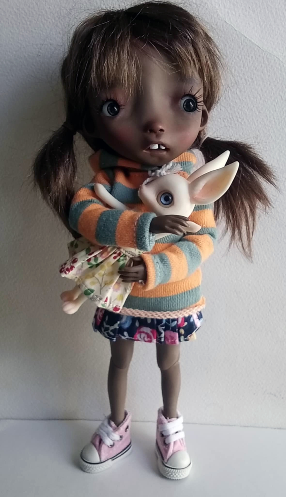 Malisa tan color doll 11.5' with faceup eyes Brown tails wig as photos - Image 4