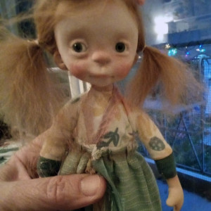 Lele' , OOAK handmade art doll 20cm ,by Ppinkydolls