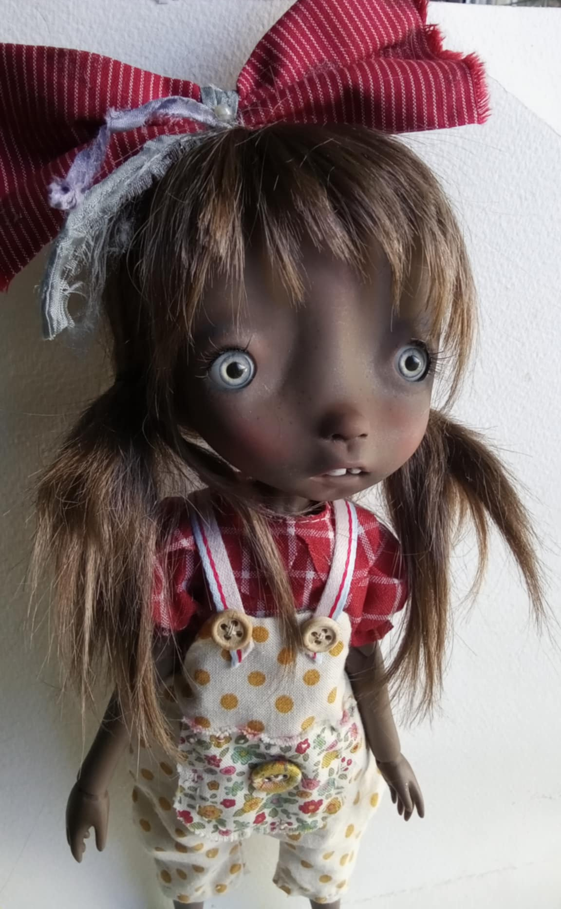 Malisa tan color doll 11.5' with faceup eyes Brown tails wig as photos - Image 7