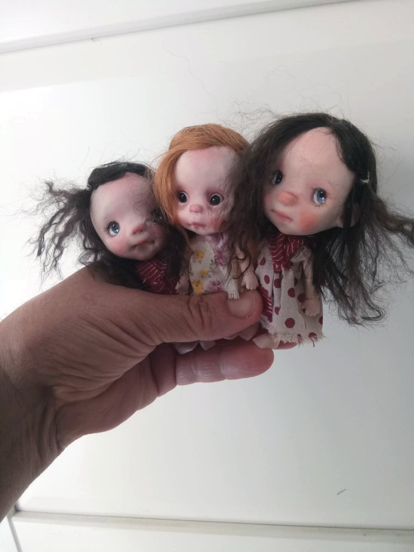Ava girl OOAK,resin handmade 3.5' doll and outfits - Image 2