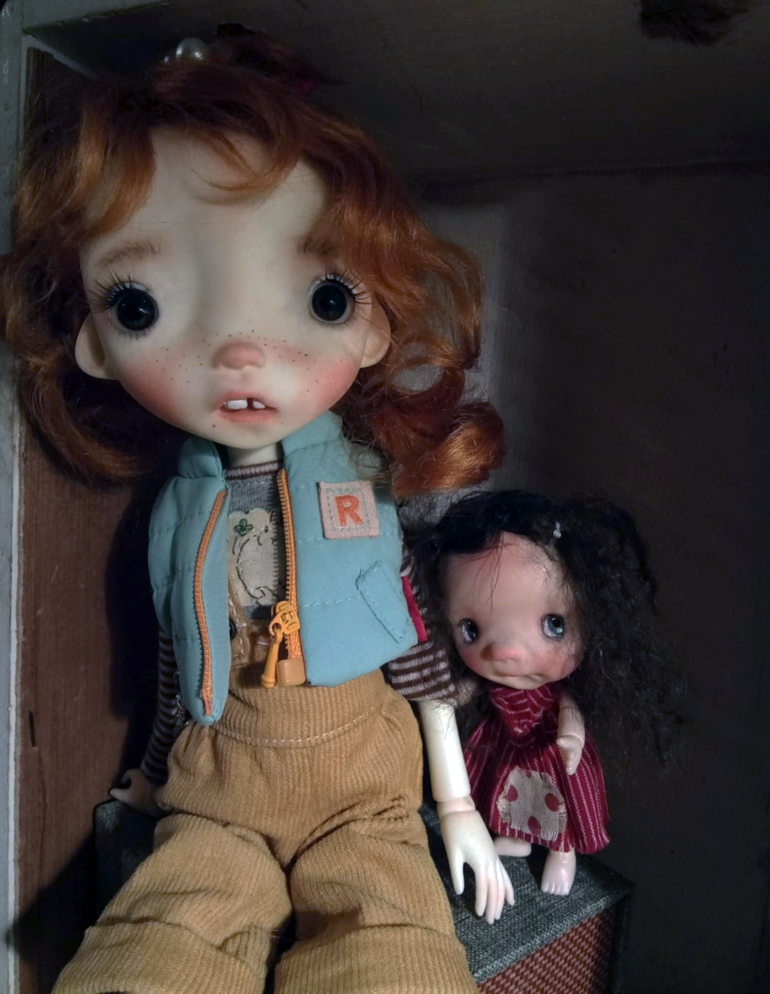 Malisa ready bjd resin collectible doll with her tiny doll..OOAK 12 inches full set - Image 3
