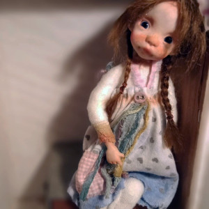 Lesli' , OOAK handmade art doll 20cm ,by Ppinkydolls