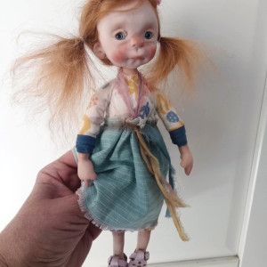 Lele' , OOAK handmade art doll 20cm ,by Ppinkydolls
