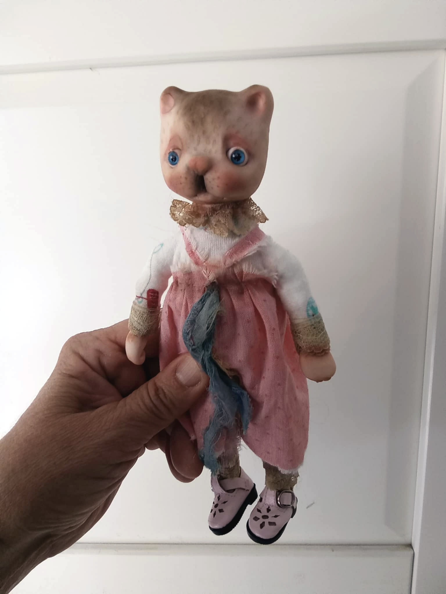 Gatini , OOAK handmade art doll,by Ppinkydolls