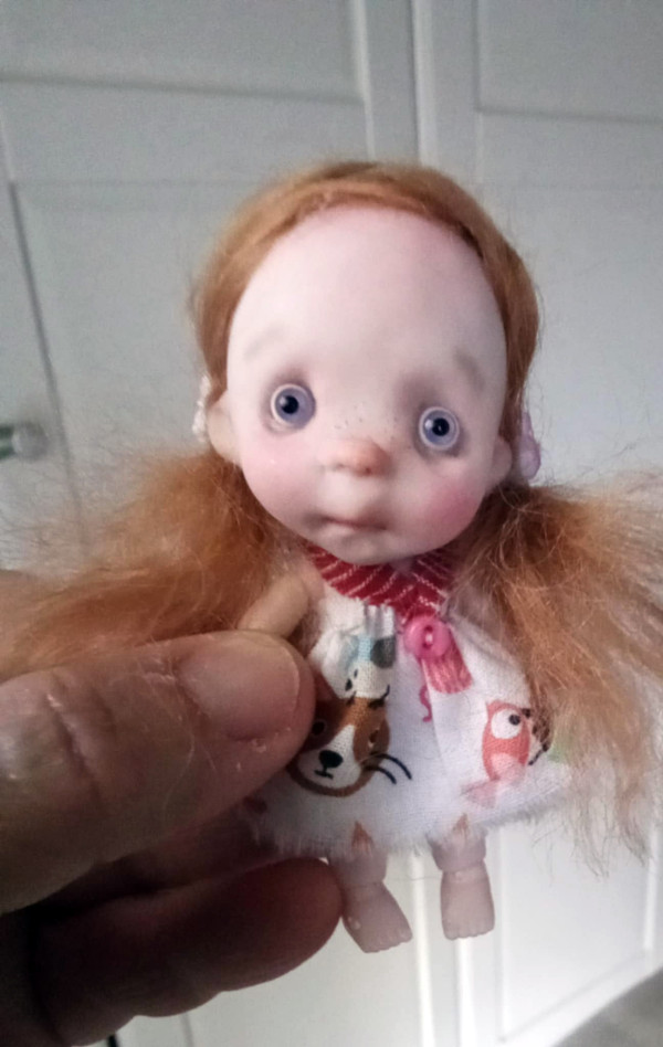 The Zefir girl OOAK,resin handmade 3.5' doll and outfits - Image 2