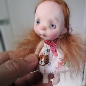 The Zefir girl OOAK,resin handmade 3.5' doll and outfits
