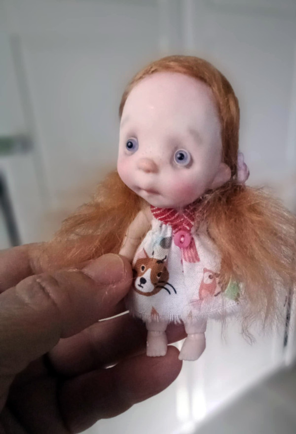 The Zefir girl OOAK,resin handmade 3.5' doll and outfits