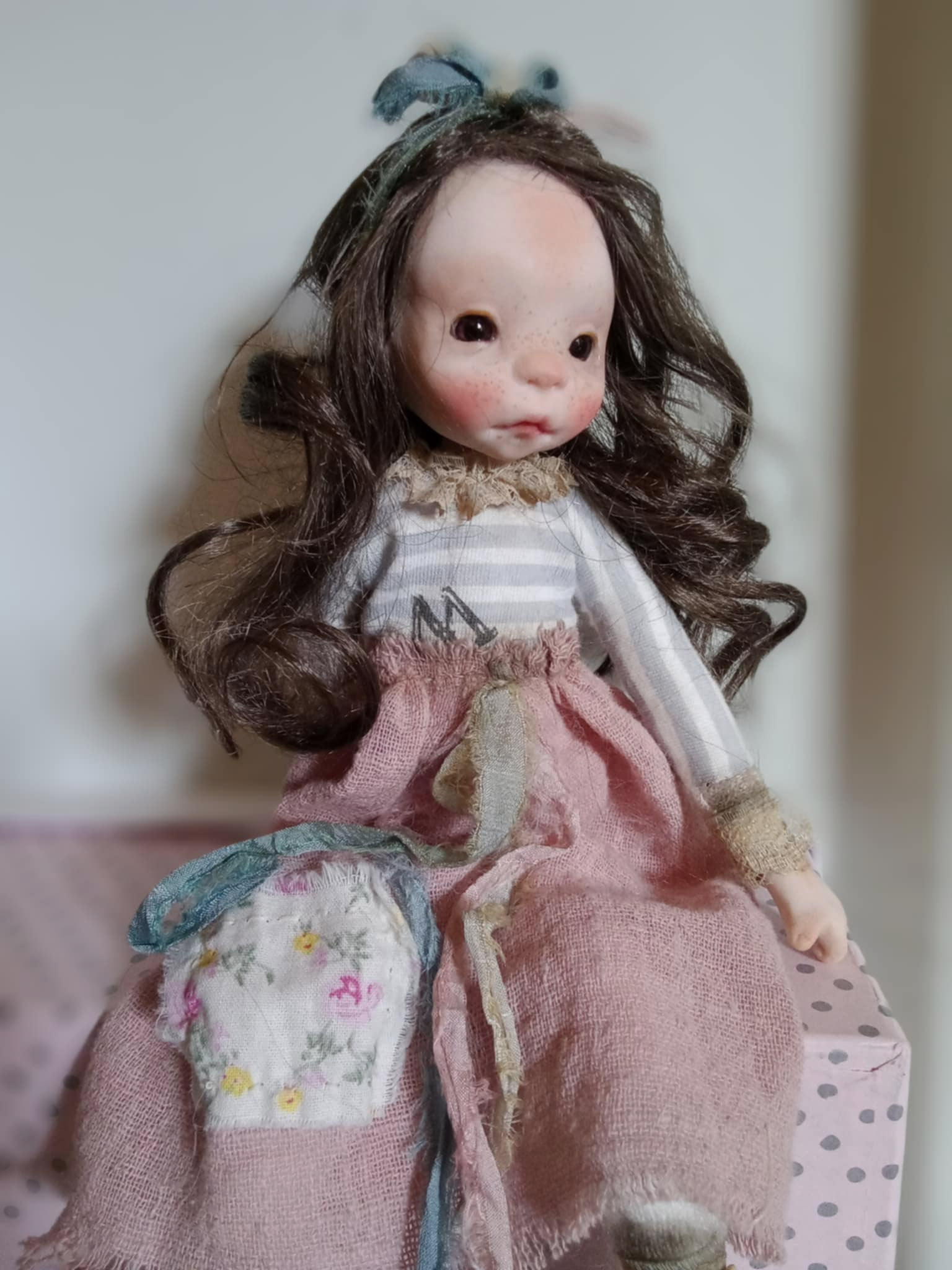 Sonia' , OOAK handmade art doll 20cm ,by Ppinkydolls