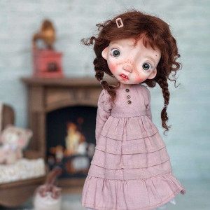 Malisa doll 11.5' with faceup eyes  Brown soft tails wig as photos