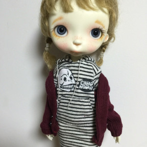 Miko doll 11.5' with faceup eyes wig as photos