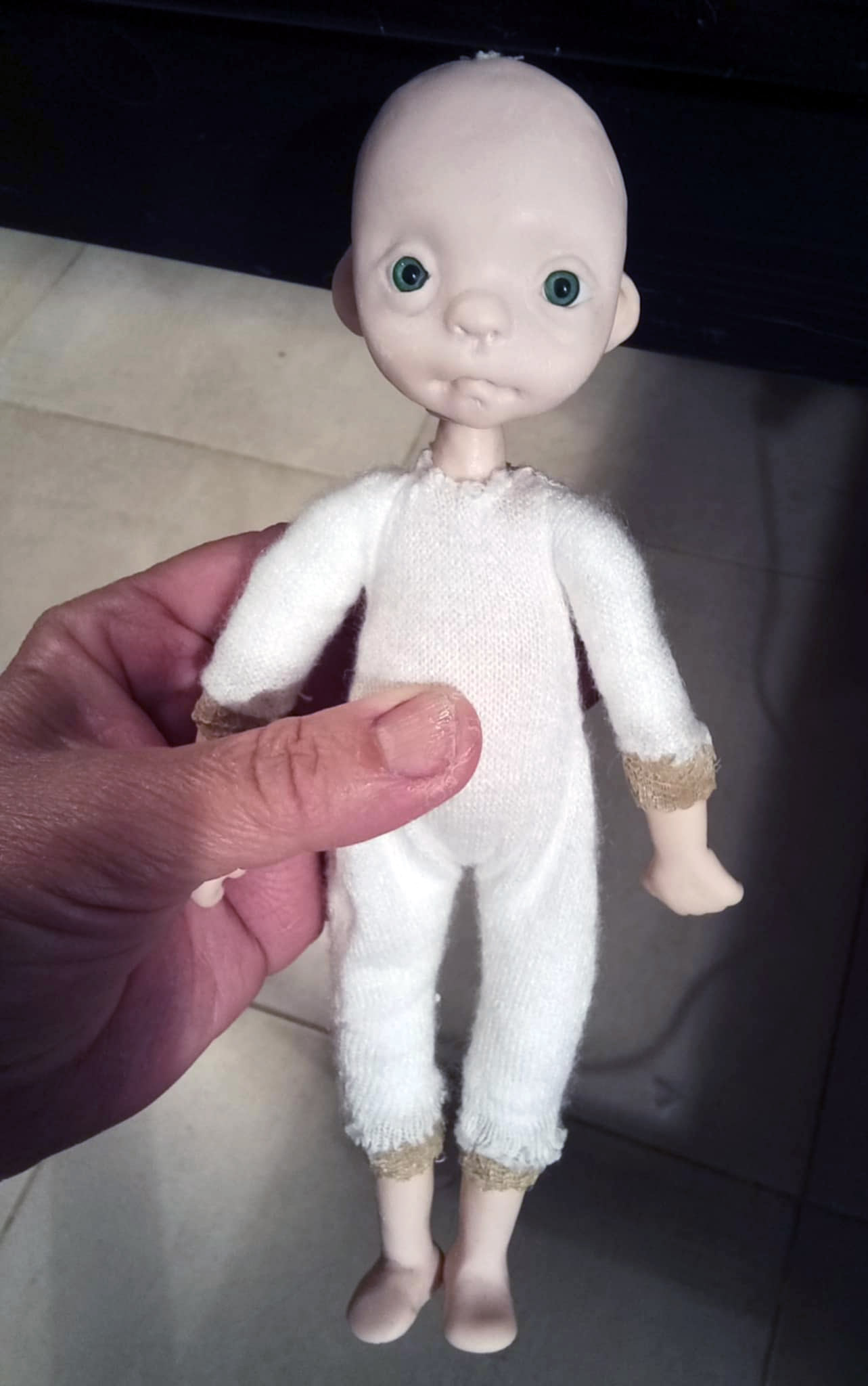 Sibil' , OOAK handmade art doll 20cm ,by Ppinkydolls - Image 5