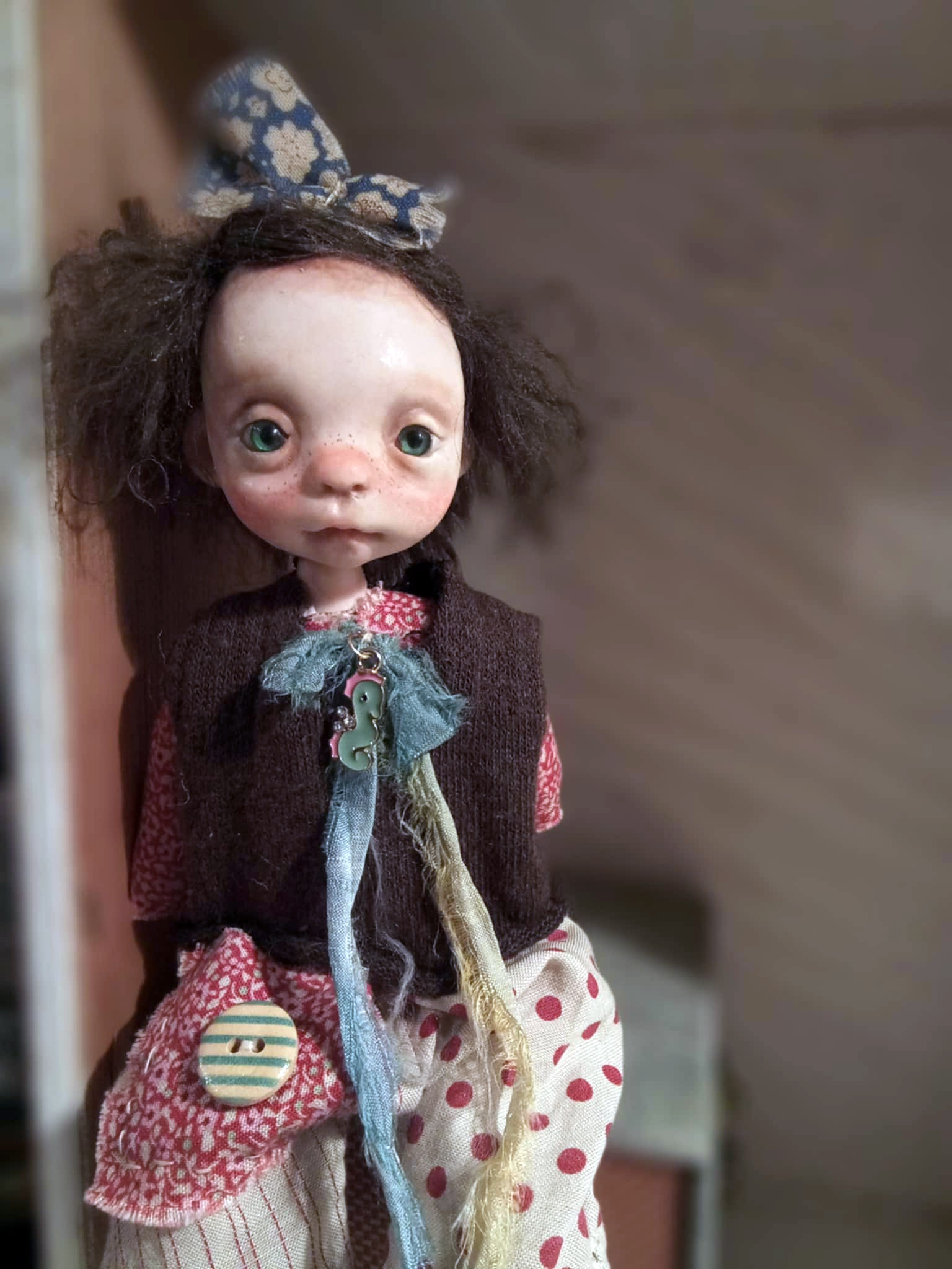 Sibil' , OOAK handmade art doll 20cm ,by Ppinkydolls - Image 6