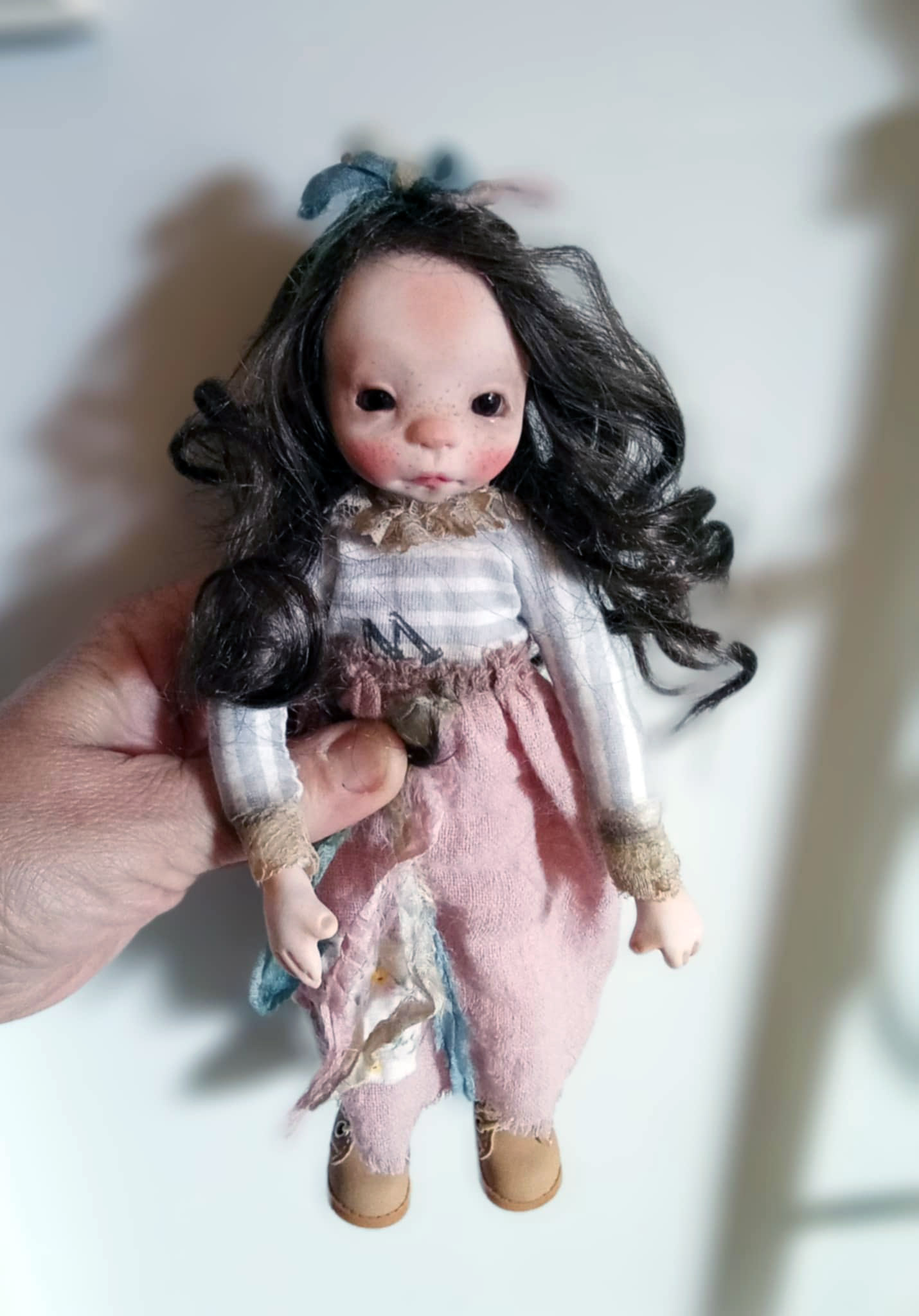 Sonia' , OOAK handmade art doll 20cm ,by Ppinkydolls - Image 2