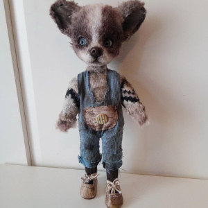 Koko the dog,  doll OOAK collectible art doll