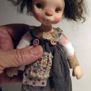 Sonia' , OOAK handmade art doll 20cm ,by Ppinkydolls