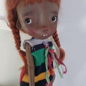 Malisa  ready bjd resin collectible doll red hair....OOAK 11.5 inches full set