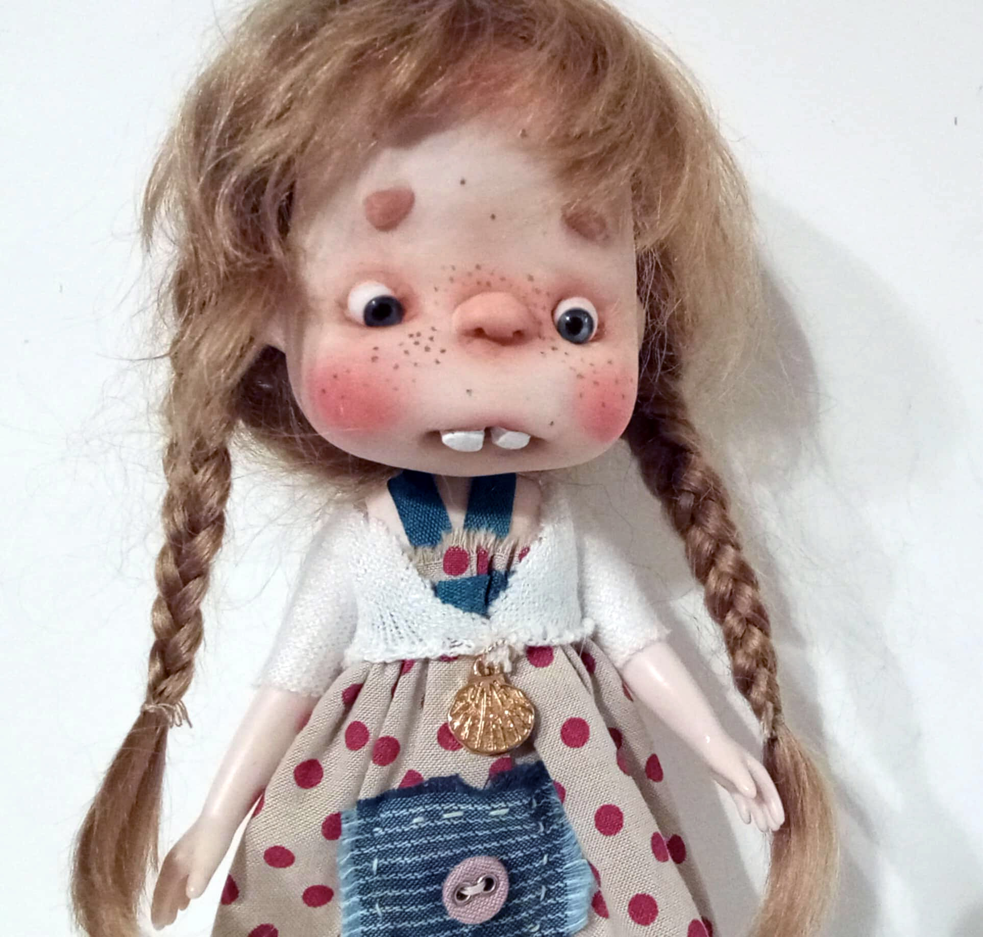 Dumling ooak handmade 8'' full set ready doll by Ppinkydolls - Image 3