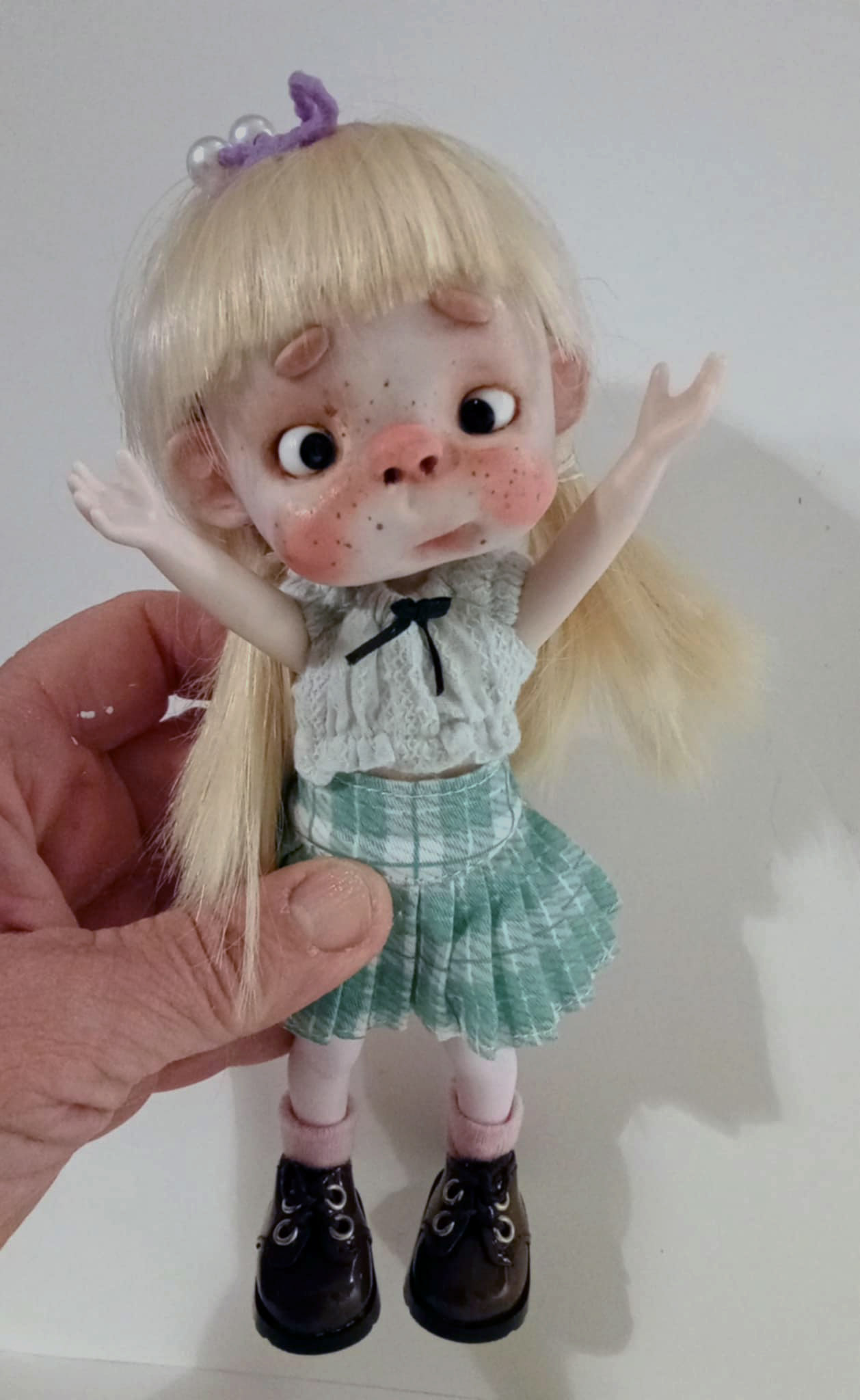 The Funny Pepe ooak handmade 8'' full set ready doll by Ppinkydolls