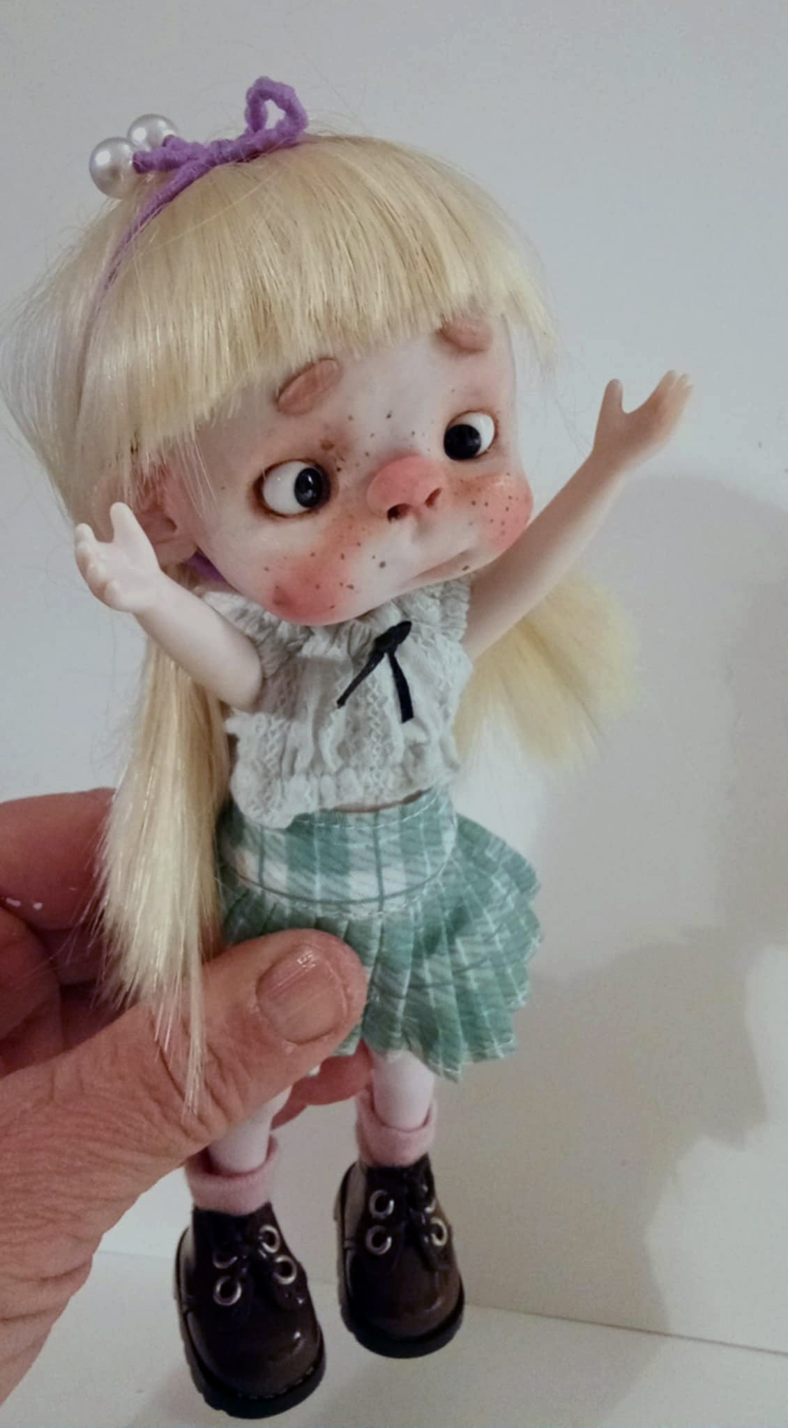 The Funny Pepe ooak handmade 8'' full set ready doll by Ppinkydolls - Image 3