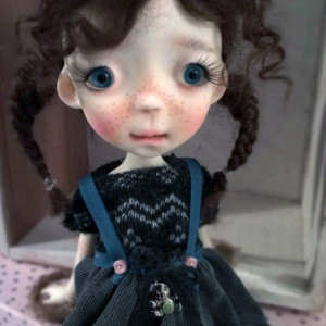 A ready brunette Lilith  bjd resin doll 12 inches by Ppinkydolls and outfits