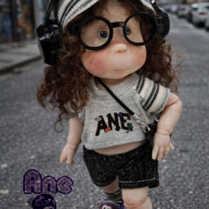 Ane 'bjd handmade resin doll 9 inches full set as photos