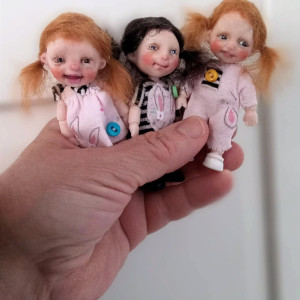 Baby Carot  OOAK 3.5 inches dolls,joints body,ready art doll