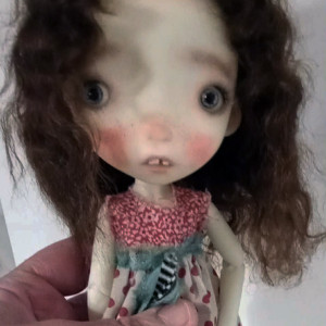 Malisa  ready bjd resin collectible doll ..OOAK 11.5 inches full set with brown color hair