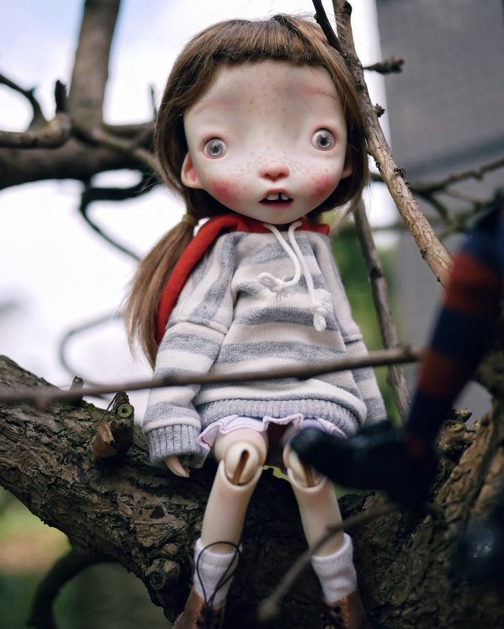 Malisa doll 11.5 inches with faceup eyes Brown soft wig as photos