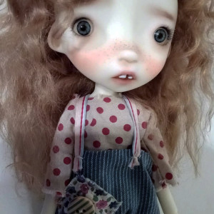Malisa  ready bjd resin collectible doll ..OOAK 11.5 inches full set with honey color hair