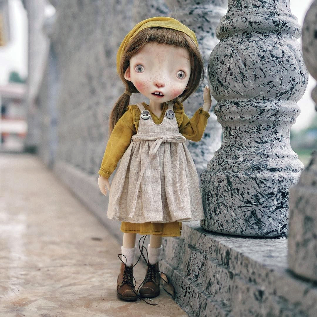 Malisa doll 11.5 inches with faceup eyes Brown soft wig as photos - Image 3