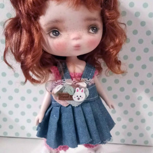 Popola Red hair ooak handmade 9'' full set ready doll by Ppinkydolls