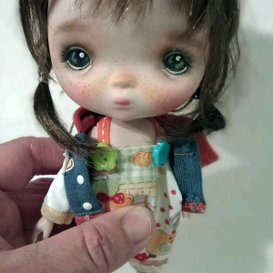 Popola brunet  ooak handmade 9'' full set ready doll by Ppinkydolls