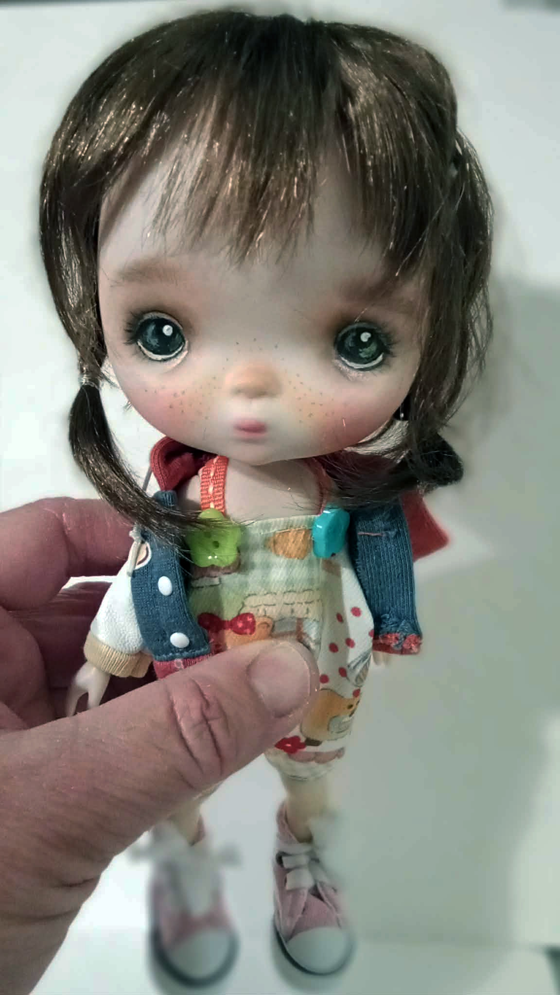 Popola brunet ooak handmade 9'' full set ready doll by Ppinkydolls