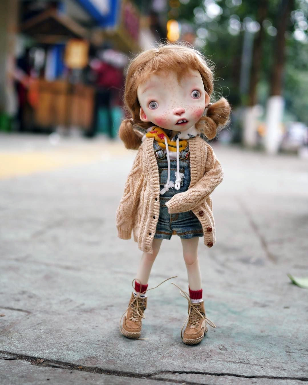 Malisa doll with faceup eyes Brown real mohair wig as photos - Image 3