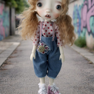 Malisa  ready bjd resin collectible doll ..OOAK 11.5 inches full set with honey color hair