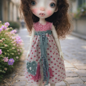 Malisa  ready bjd resin collectible doll ..OOAK 11.5 inches full set with brown color hair