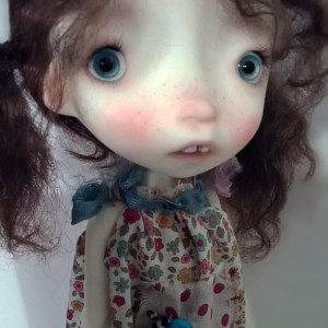 Malisa  ready bjd resin collectible doll ..OOAK 11.5 inches full set with Brown color hair