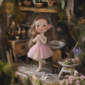 Aprilia' 3 inches Tiny bjd Elf handmade doll