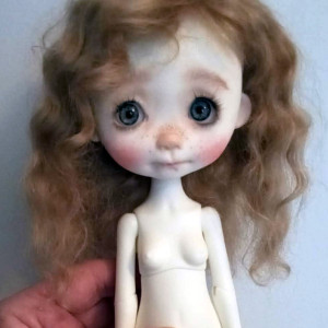 Selini doll 12 inches with faceup eyes honey hair tails wig